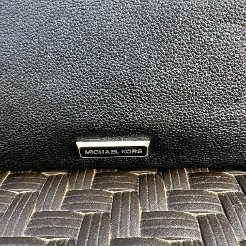 Michael Kors Lexington Shoulder Bag Black with Silver Hardware Braided Straps - Picture 2 of 8